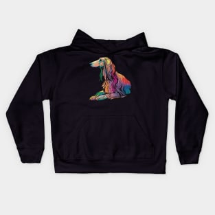 Afghan Hound Dog Art Kids Hoodie